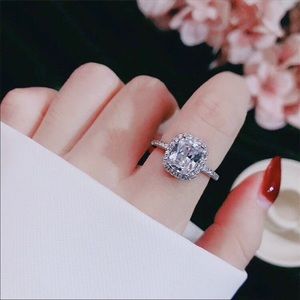 New s925 sterling silver CZ diamond wedding ring